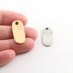 23mmx 10mm Pewter Metal Oblong Long Oval Rounded Stamping Disc Tag Charm (2pc)