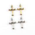 23mmx13mm Pewter Rope Design Cross Charm Pendant Religious Spiritual (2pc)
