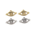 Pewter Large Evil Eye Pendant Charm with Cut Out Middle (2pc)