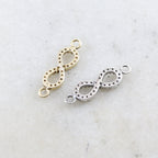 Sterling Silver or Vermeil CZ Infinity Connector Charm Cubic Zirconia Link
