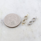 Sterling Silver or Vermeil CZ Infinity Connector Charm Cubic Zirconia Link