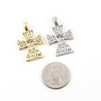 Pewter Large Faith Script Cross Charm Cross Pendant Religious