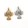 Pewter Fancy Large Cross for Pointed Crystals Inlay Pendant