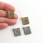 17mmx13mm Pewter Holy Bible Pendant Religious Spiritual Catholic (2pc)