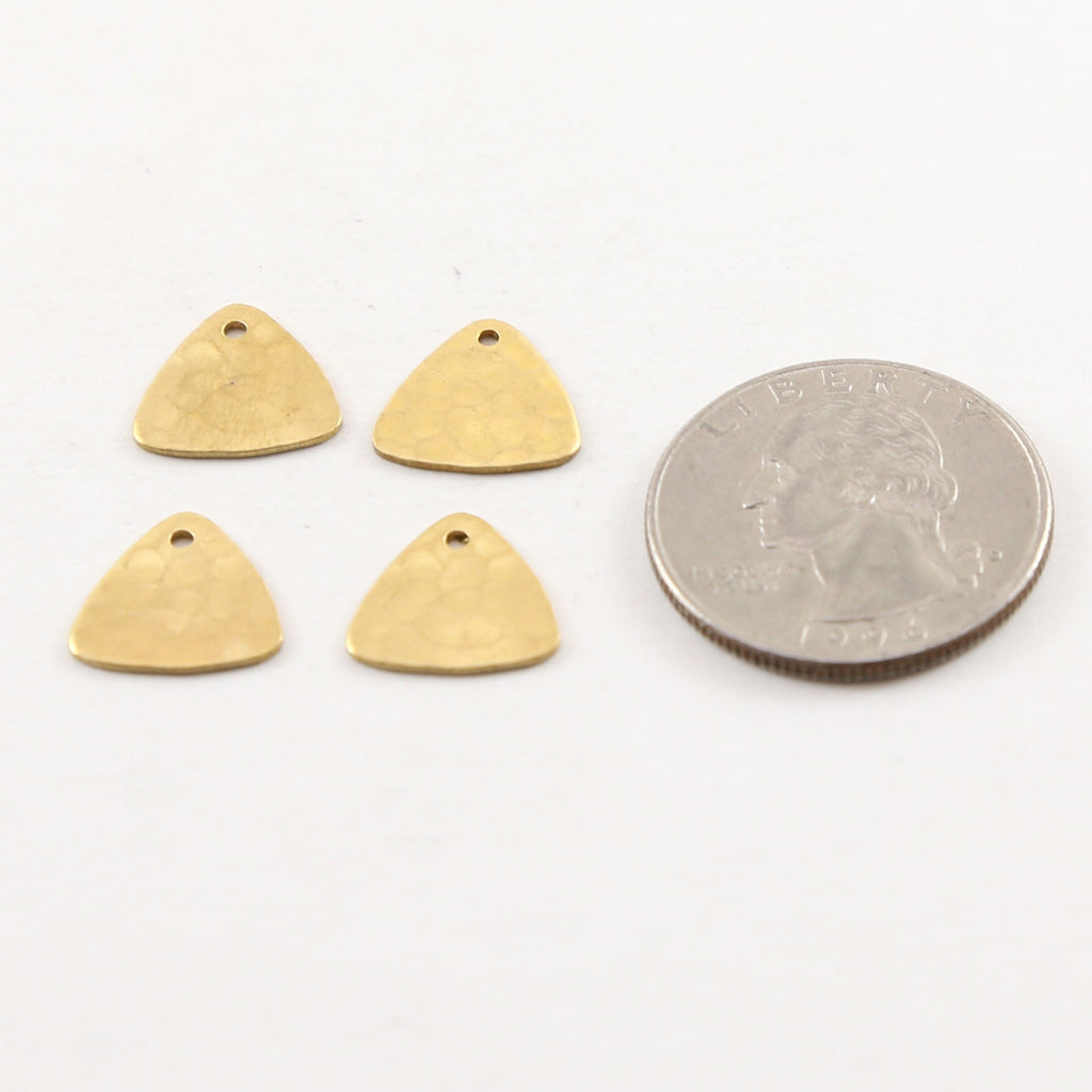 Brass Small 12mm x 12mm Metal Hammered Stamping Blank Rounded (4pc)