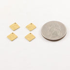 Brass Small 10mm x 10mm Metal Hammered Stamping Blank (10pc)