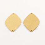 Raw Brass Rounded Diamond Leaf 34mm x 23mm Connector Link Round (2pc)