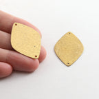 Raw Brass Rounded Diamond Leaf 34mm x 23mm Connector Link Round (2pc)