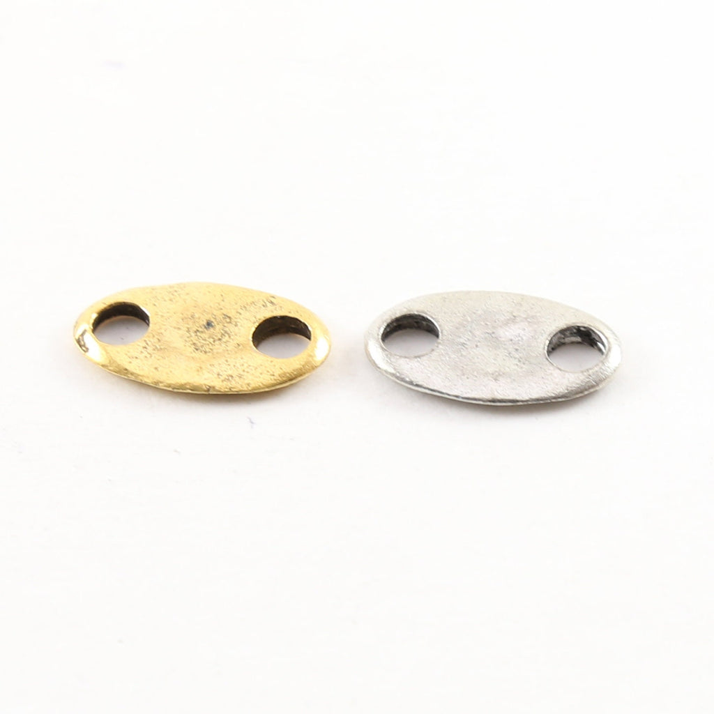 Pewter Metal Thick Rounded 18mm x 16mm Bar Leather Connector