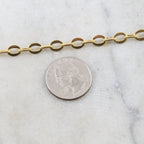 7.8mmx6mm Brass Thick Flat Oval Extender Chain Shiny – Sold by the Foot