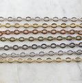 7.8mmx6mm Brass Thick Flat Oval Extender Chain Shiny – Sold by the Foot