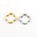 Pewter Thick 22mm Smooth Open Four Leaf Clover Flower Metal