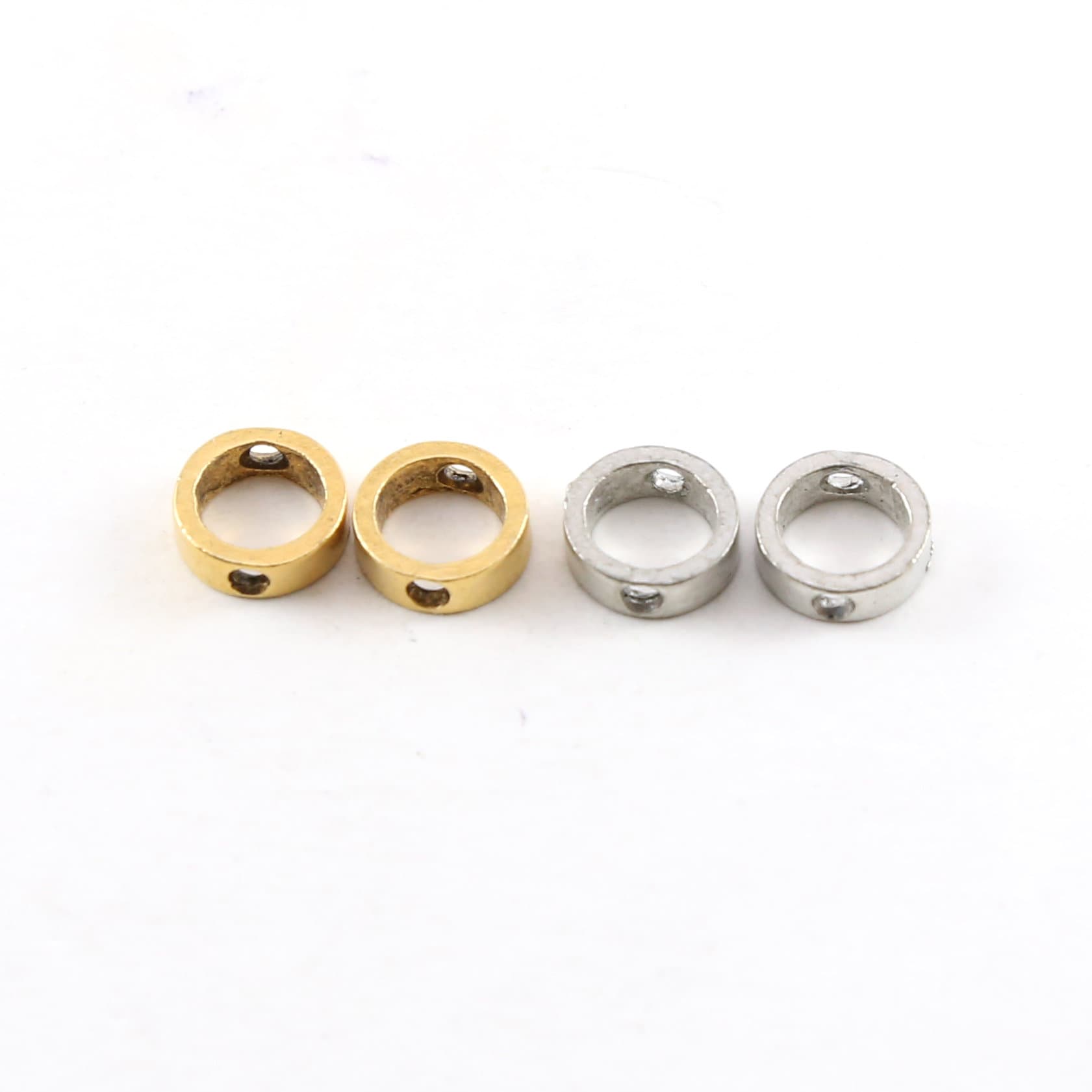 Pewter Small 9mm Metal Open Circle Connector Bead Ring 2 Hole (2pc)