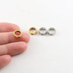 Pewter Small 9mm Metal Open Circle Connector Bead Ring 2 Hole (2pc)