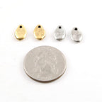 Pewter Metal Oblong Thick Oval Teardrop Rounded Tag Stamping (2pc)