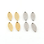 Pewter Metal Pointed Tag Stamping Oval Tag Charm 16mm x 6mm (4pc)