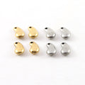 Pewter Metal Thick Kidney Shape Tag Charm 10mm x 6mm (4pc)