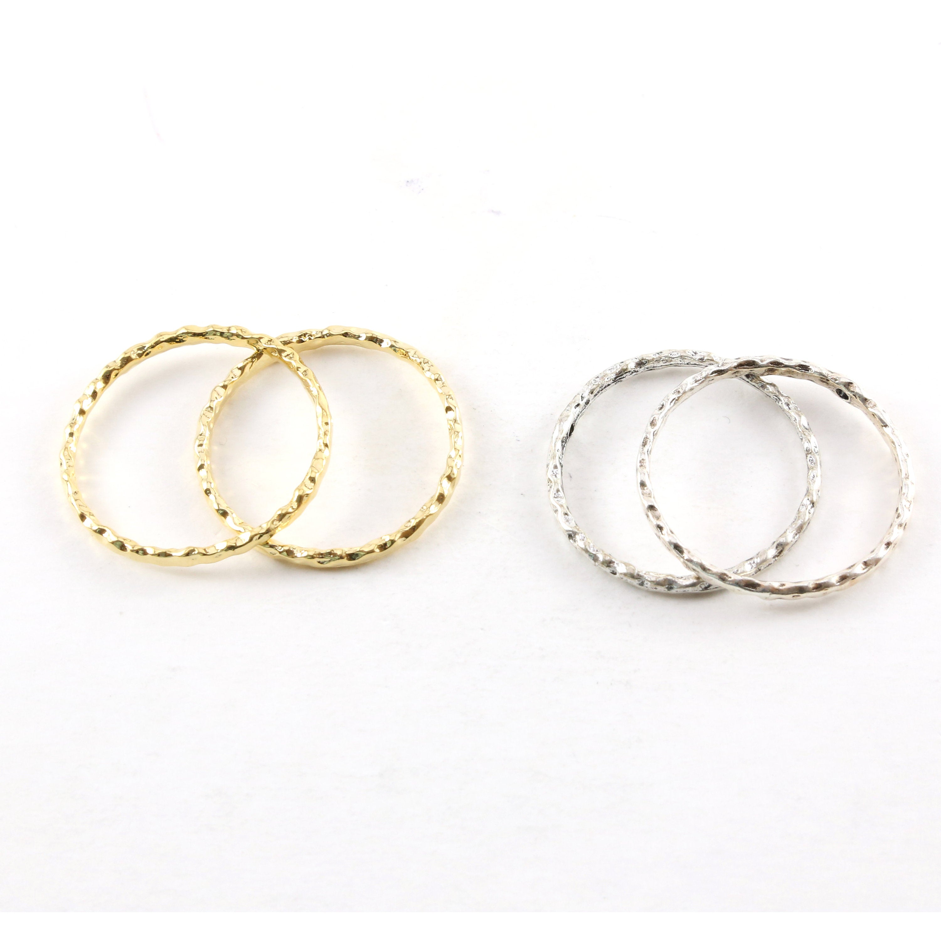 Pewter Large Hammered Textured Rugged 30mm Metal Raw Open (2pc)