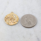22mmx25mm Rhodium Plated Cubic Zirconia Large Crescent Moon and Star Thick