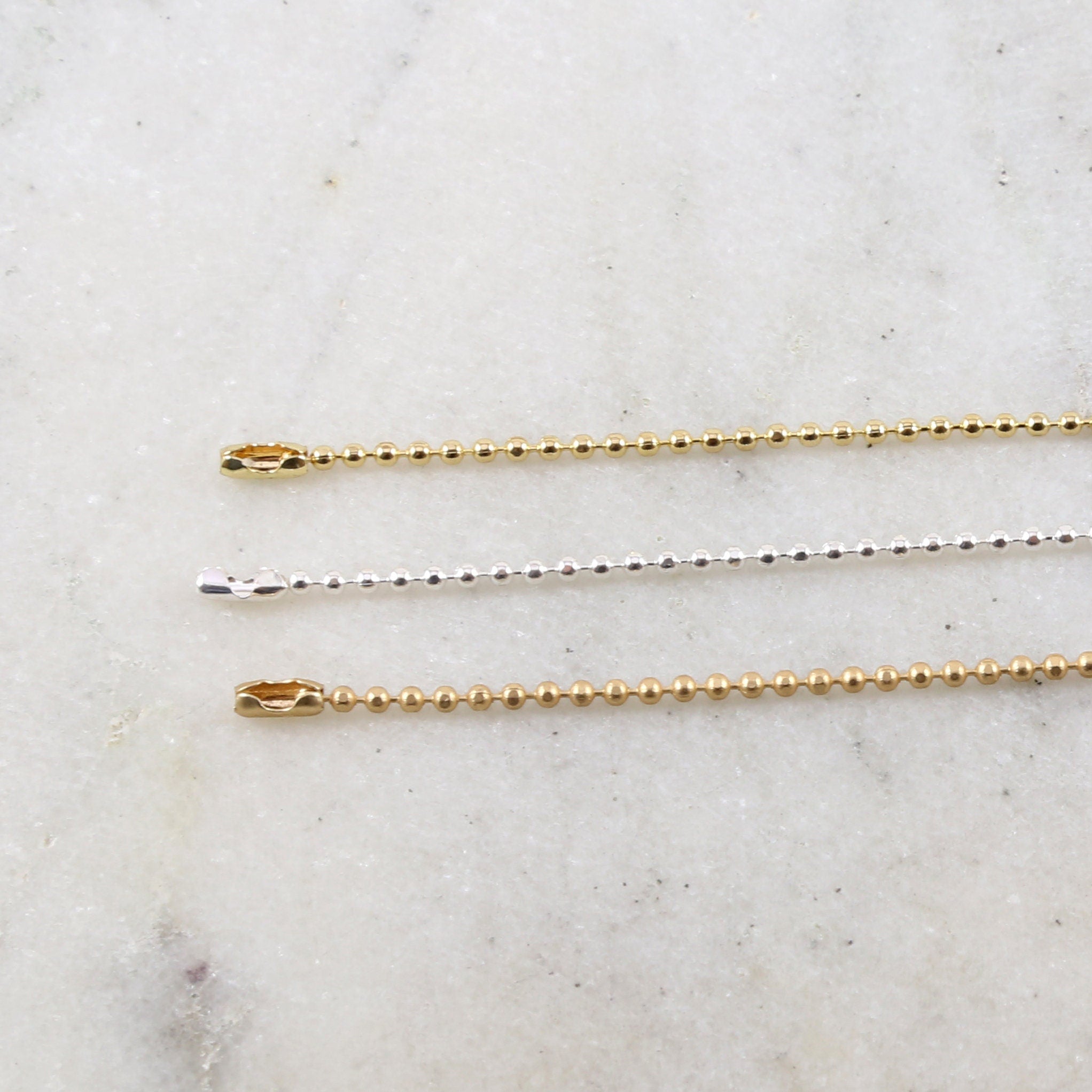 Base Metal Shiny Gold Shiny Silver or Matte Gold Ball Chain (10pc)