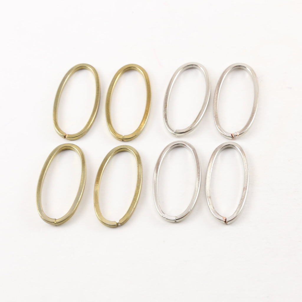 Brass Thick Split Ring Oval 29mm x 14mm Metal Connector Ring (4pc)