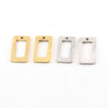 Pewter Metal Textured 23mm x 11mm Rectangle Shaped Open (2pc)