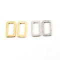 Pewter Metal Textured 20mm x 15mm Rectangle Shaped Open (2pc)