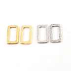 Pewter Metal Textured 20mm x 15mm Rectangle Shaped Open (2pc)
