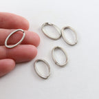 Pewter Antique Silver Thick Split Ring Oval 18mm x 16mm Metal (5pc)