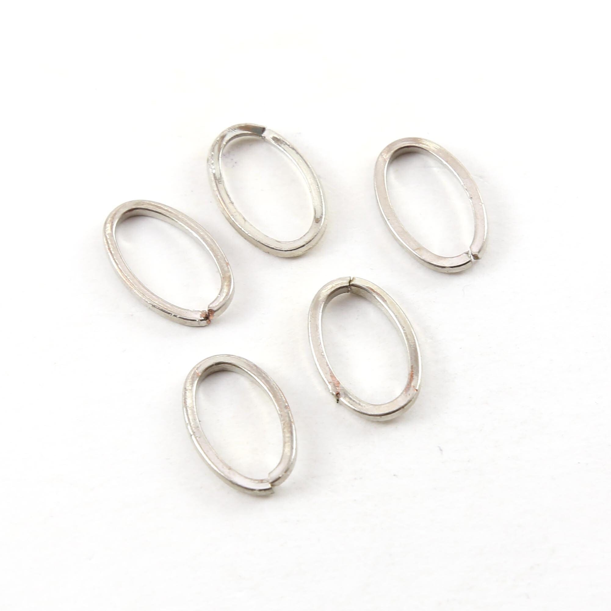 Pewter Antique Silver Thick Split Ring Oval 18mm x 16mm Metal (5pc)