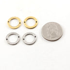 Pewter Small 16mm Metal Smooth Flat Open Circle Connector Ring (2pc)