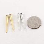 32mmx3mm Pewter Metal Tall Long Spike Triangle Dagger Pendant Point (2pc)