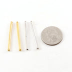 Pewter Metal Medium 32mm x 2mm Bar Drop Charm with Ball End (2pc)