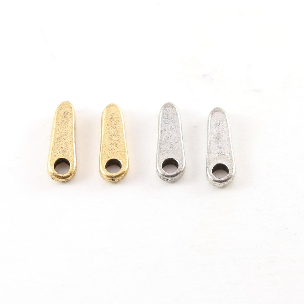 Pewter Metal Zipper Charm Triangle Dagger Pendant Point 17mm X (2pc)