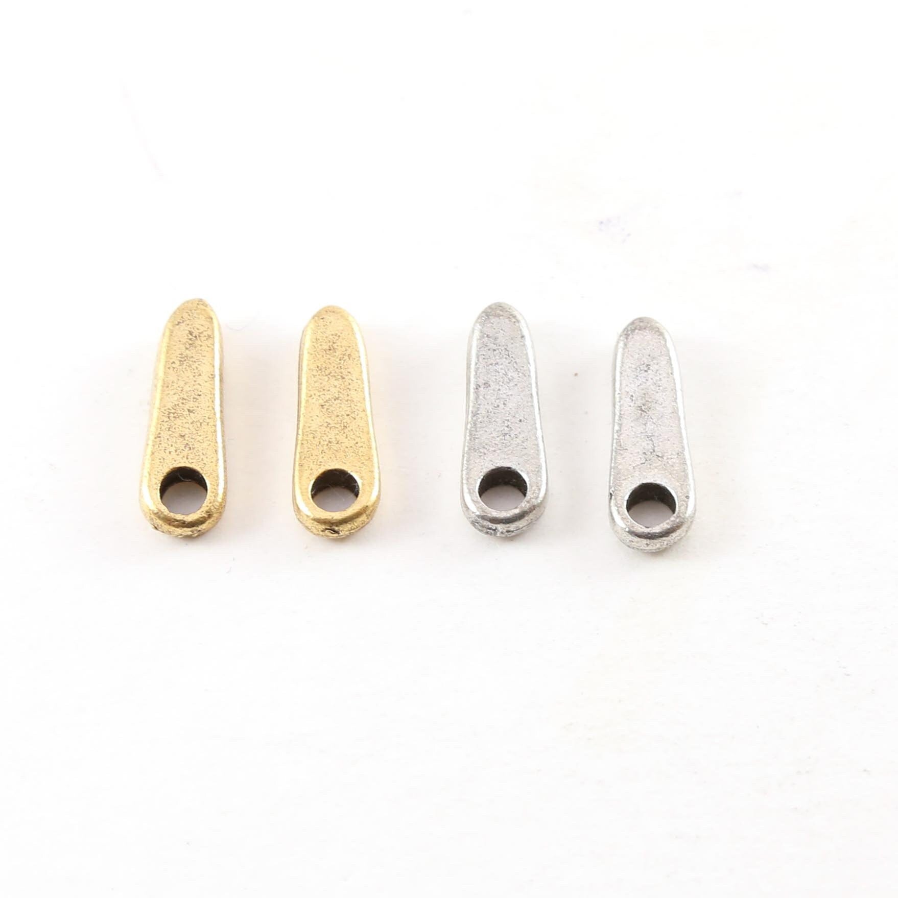 Pewter Metal Zipper Charm Triangle Dagger Pendant Point 17mm X (2pc)