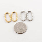 Pewter Thick Twisted Ring Oval 22mm x 15mm Metal Connector (2pc)