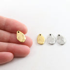 14mmx 9mm Pewter Metal Large Oblong Thick Oval Teardrop Rounded Tag (2pc)