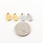 14mmx 9mm Pewter Metal Large Oblong Thick Oval Teardrop Rounded Tag (2pc)