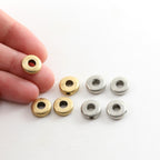 Pewter Small 9mm Metal Open Circle Bead Top Hole Drilled 2 (4pc)