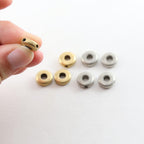 Pewter Small 9mm Metal Open Circle Bead Top Hole Drilled 2 (4pc)