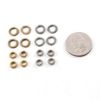 Pewter Small 7mm Large 9mm Metal Twisted Ring Circle Connector (4pc)