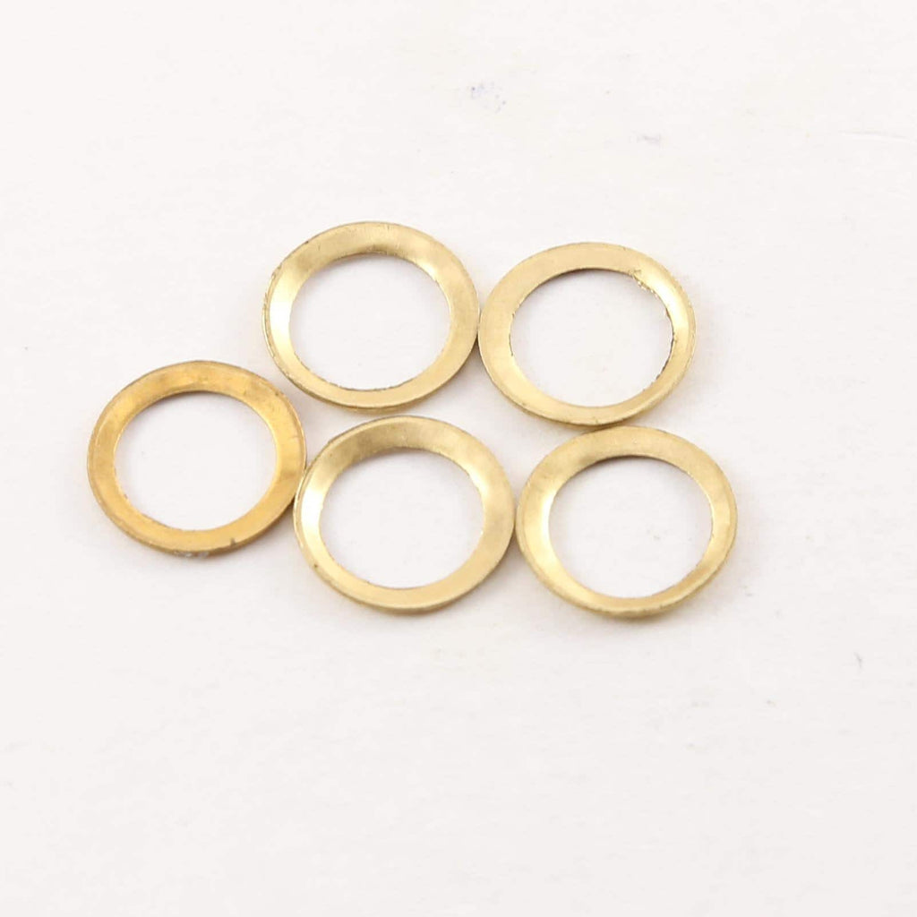 Raw Brass Open Circle 13mm Connector Link Round Charm Textured (5pc)