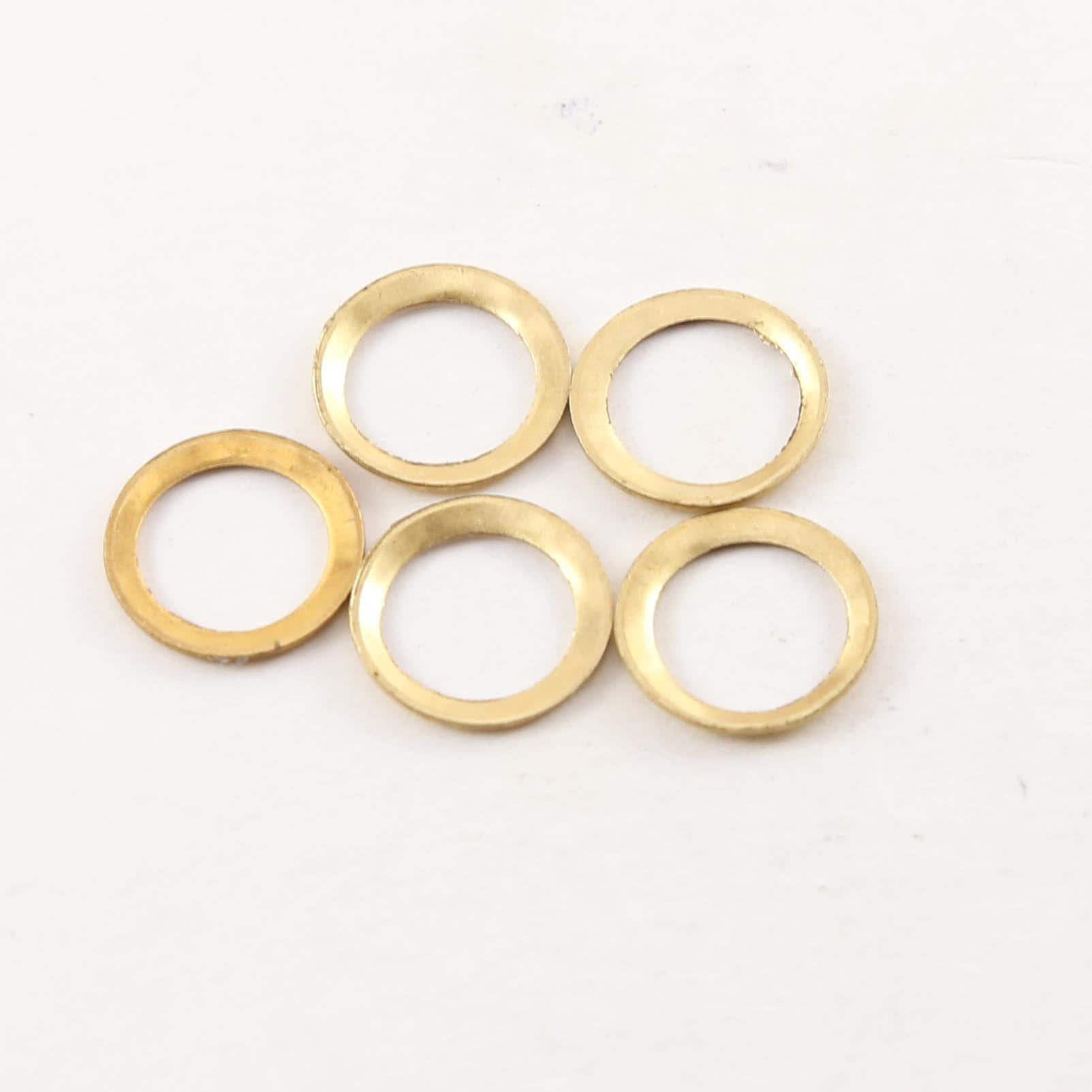 Raw Brass Open Circle 13mm Connector Link Round Charm Textured (5pc)