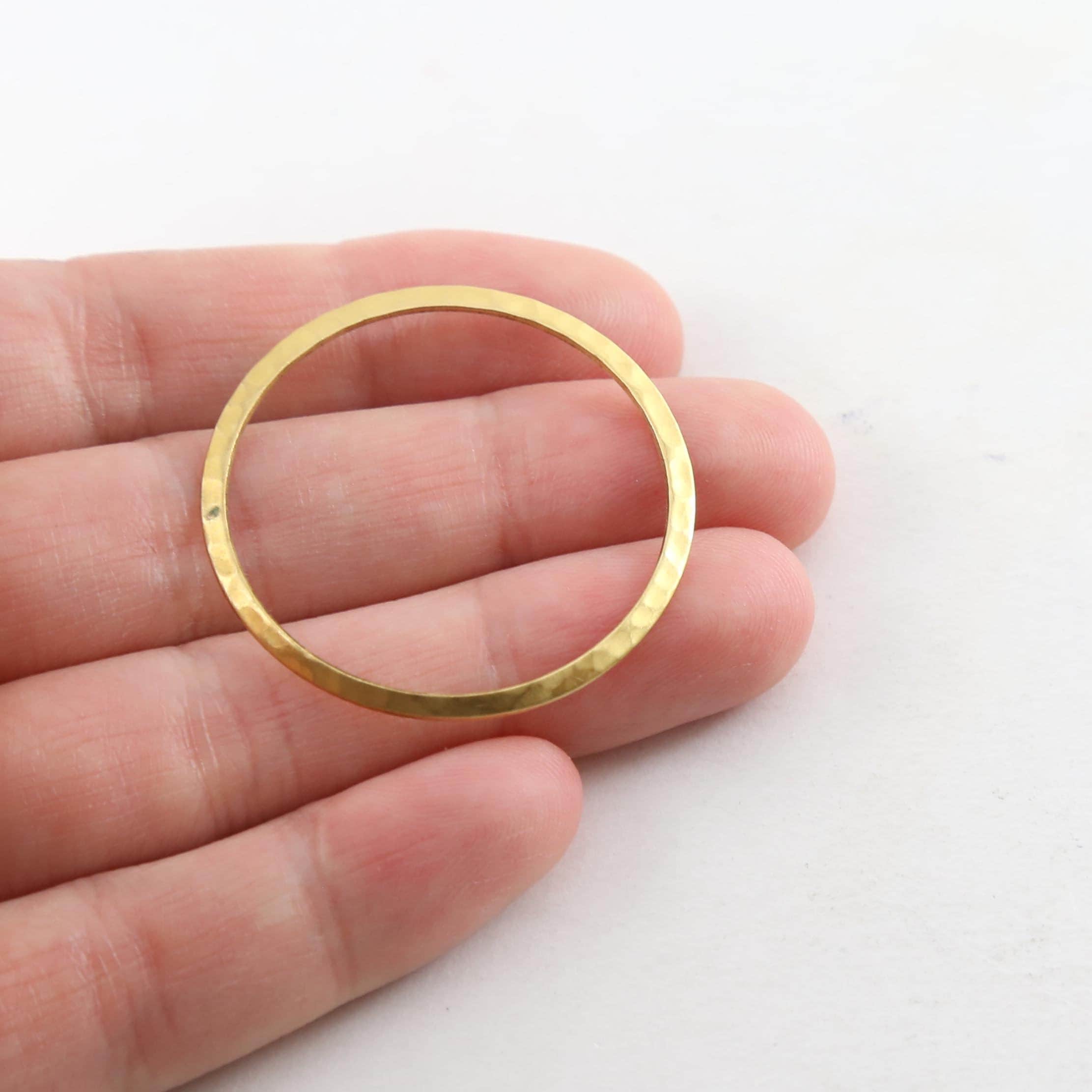 Raw Brass Thin Open Circle 33mm Connector Link Round Charm (2pc)