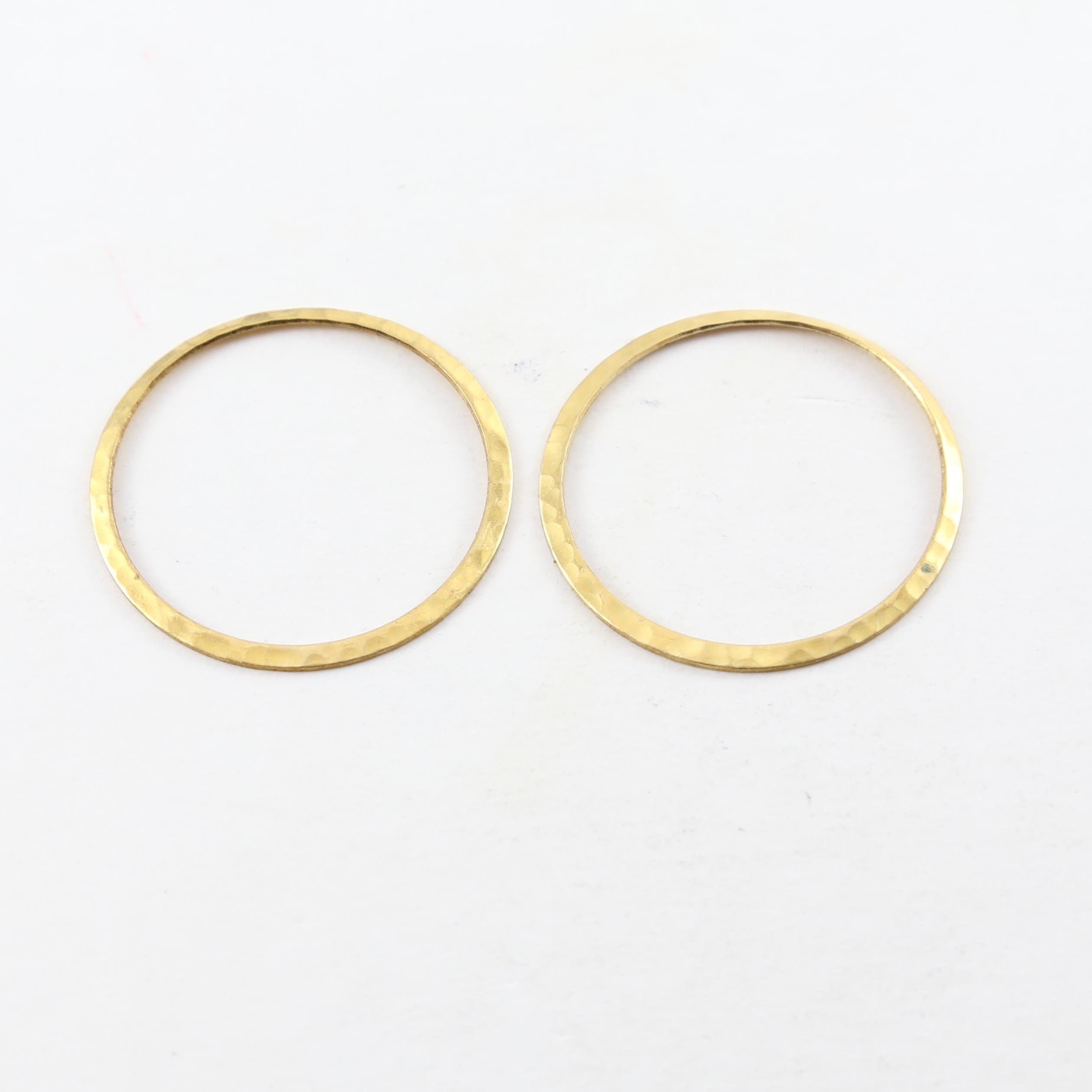 Raw Brass Thin Open Circle 33mm Connector Link Round Charm (2pc)