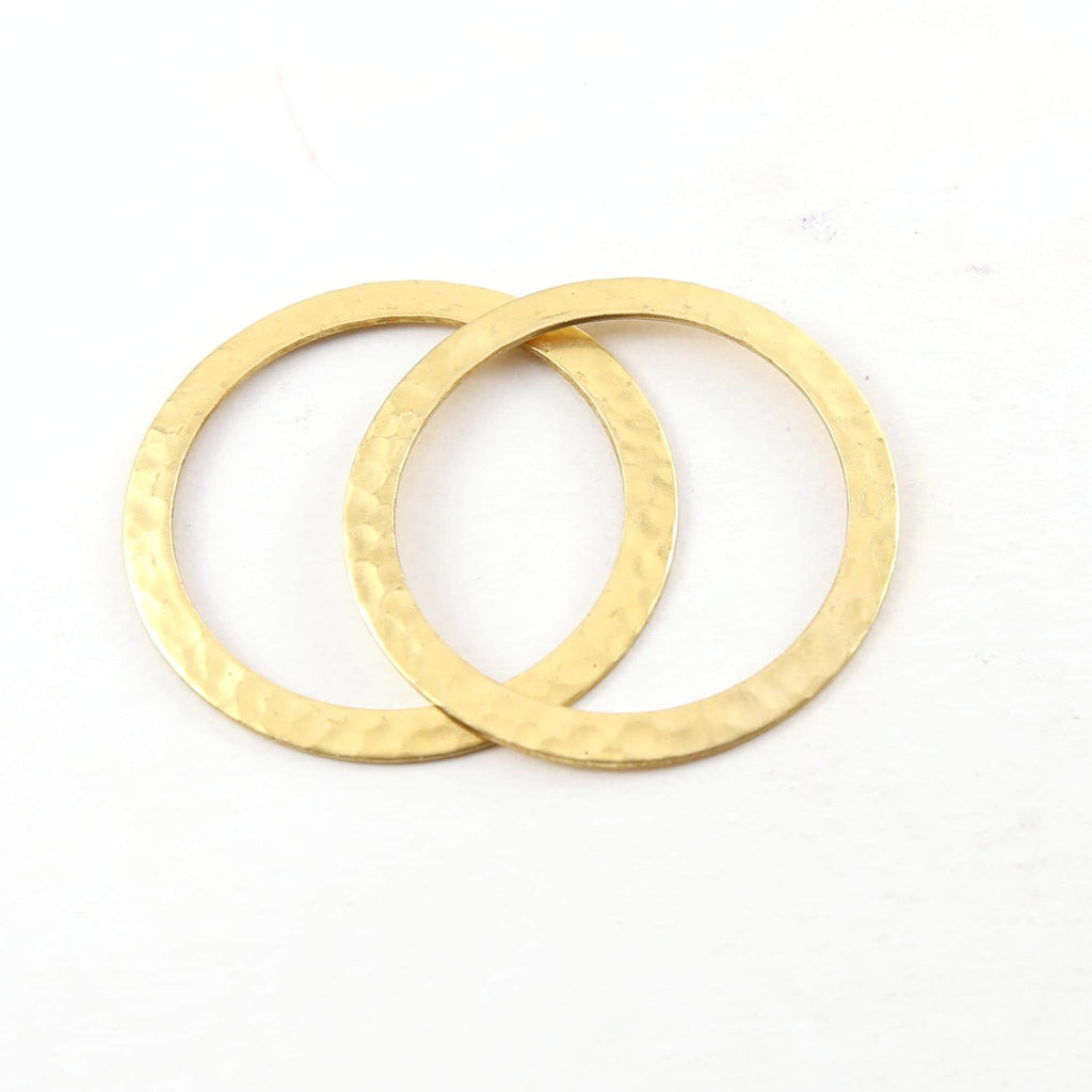 Raw Brass Thick Open Circle 33mm Connector Link Round Charm (2pc)
