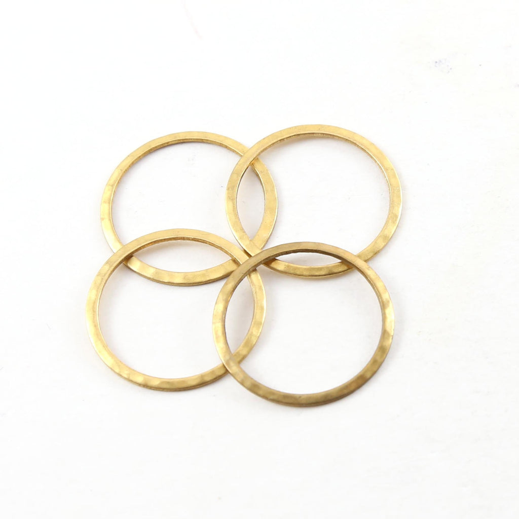 Brass Medium Open Circle 22mm Connector Link Round Charm (4pc)