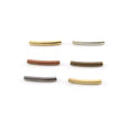Brass Short 12mm x 1mm Bar Bugle Bead Curved Tube Morse Code (10pc)