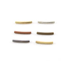 Brass Short 12mm x 1mm Bar Bugle Bead Curved Tube Morse Code (10pc)