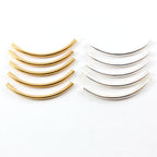 50mmx3mm Brass Long Curved Bar Curved Tube Bead Link Curve Beads Gold (5pc)